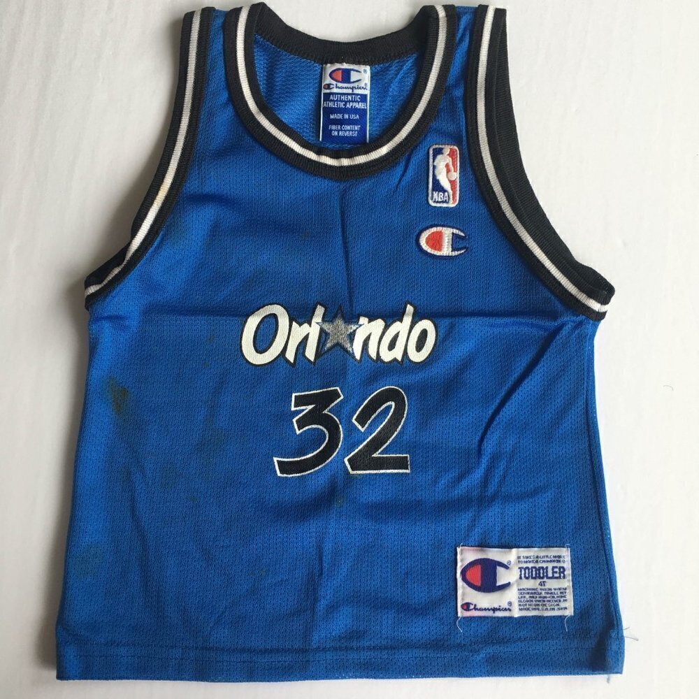 Kid Vintage **Signed by Shaq Shaquille O'neal** Orlando Magic Basketball Jersey - Picture 6 of 14